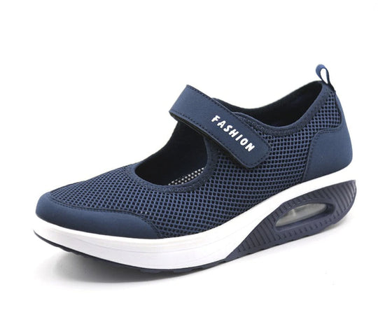 Damen Sportliche Slip-On Sneakers mit elastischem Riemen und atmungsaktivem Obermaterial EB