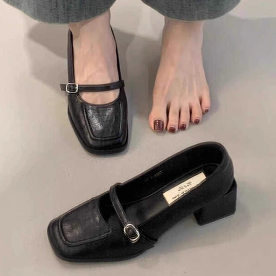 Damen elegante und komfortable Mary Jane Pumps mit modischem Blockabsatz EB