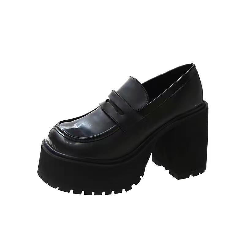 Damen Plateau-Loafers mit robustem Chunky-Absatz EB