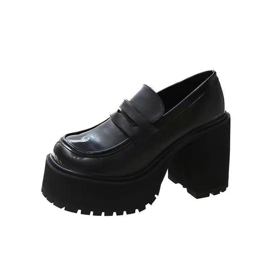 Damen Plateau-Loafers mit robustem Chunky-Absatz EB