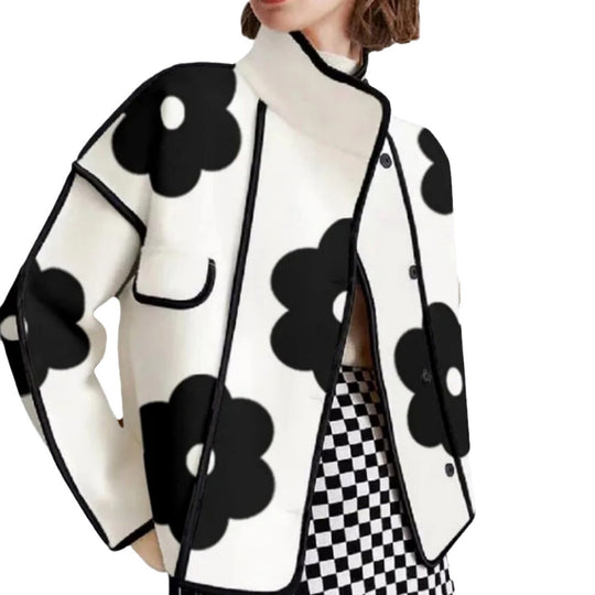 Damen modische Übergangsjacke mit floralem Muster EB