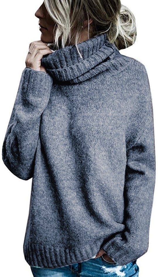 Damen legerer Rollkragenpullover mit praktischem Schnitt EB