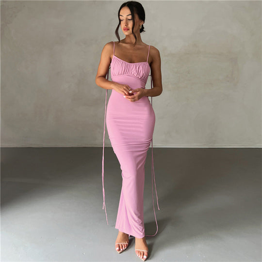 Damen Figurbetontes Maxikleid mit Raffungen EB