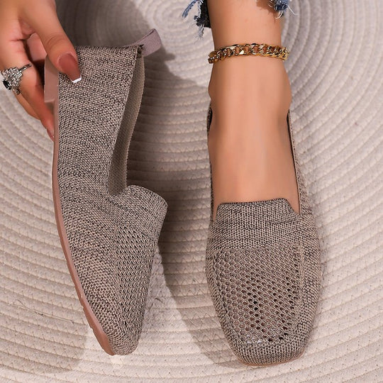 Damen Slip-On Mokassins aus atmungsaktivem Netzmaterial EB