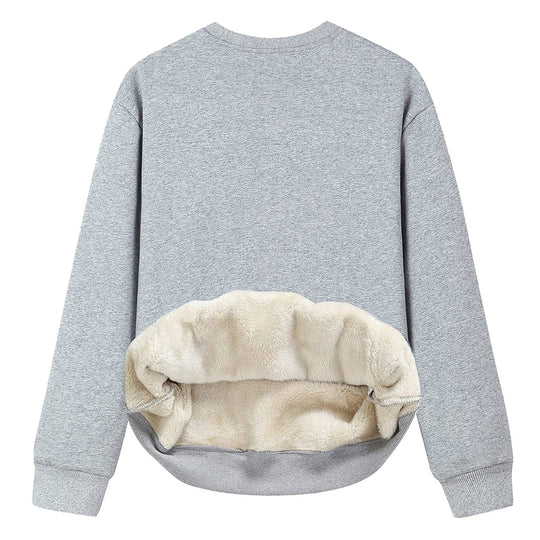 Damen Kuscheliger Sweatshirt mit weichem Innenfutter und Rundhalsausschnitt EB