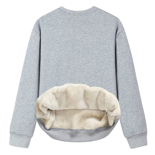 Damen Kuscheliger Sweatshirt mit weichem Innenfutter und Rundhalsausschnitt EB