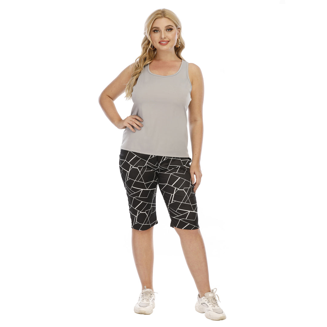 Damen Sportliche Leggings mit geometrischem Muster EB