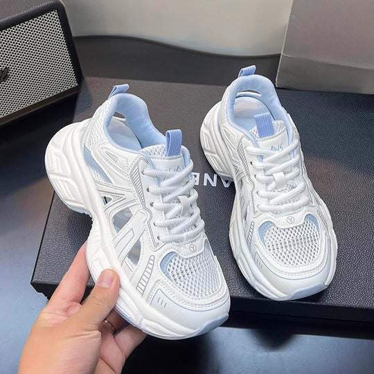 Damen Sportliche Mesh-Sneaker mit atmungsaktiver Struktur und dämpfender Sohle EB