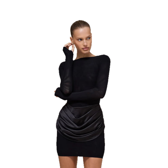 Damen Elegantes Minikleid mit Wickeldetails EB