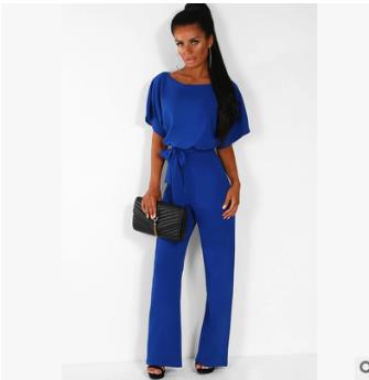 Damen elegantes Set bestehend aus fließender Bluse und weit geschnittenen Hosen EB