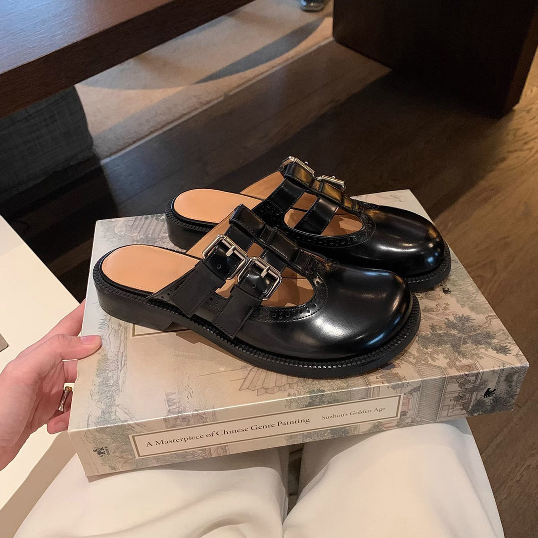 Damen Komfortable Slides mit doppeltem Schnallenverschluss und atemberaubendem Design EB