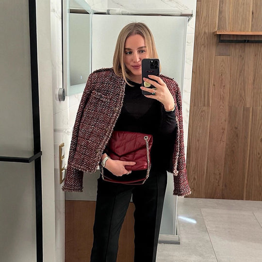 Damen modische Tweedjacke mit edlen Details EB