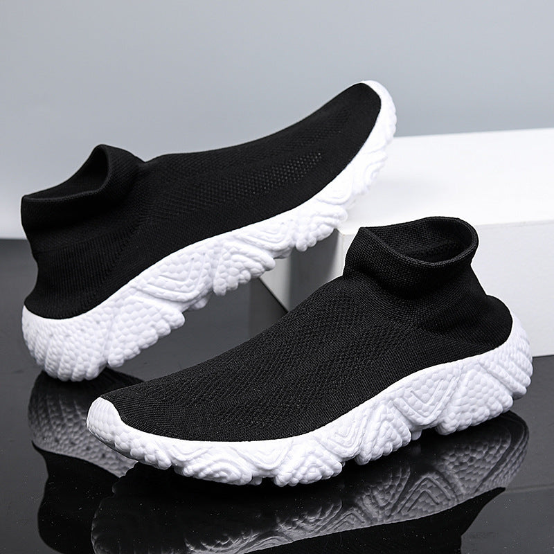 Damen Sportliche Knit Slip-On Sneakers mit rutschfester Sohle EB