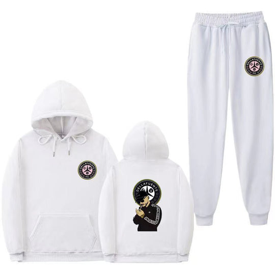Damen Set aus Kapuzenpullover und Jogginghose mit einzigartigem Druck EB
