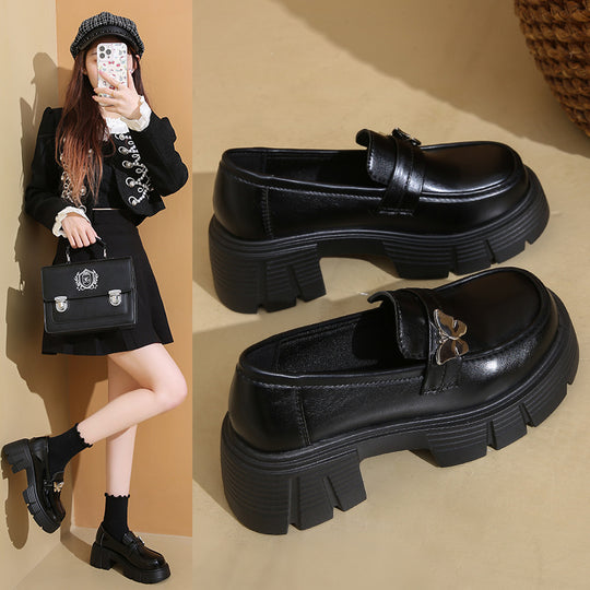 Damen komfortable Loafers mit glänzendem Finish und robuster Sohle EB