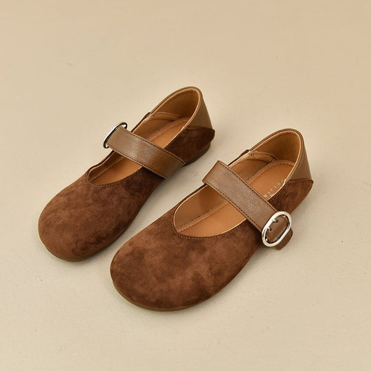 Damen bequeme Mary Jane Ballerinas mit dekorativem Riemen EB