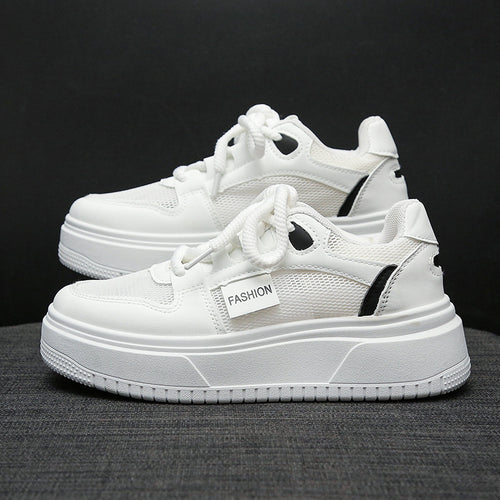 Damen Plattform Sneakers mit atmungsaktiver Mesh-Oberfläche und trendigem Design EB