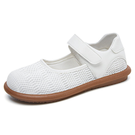 Damen Modische Mary Jane Ballerinas mit Klettverschluss EB