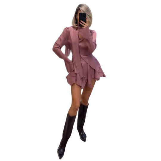Damen Luftige und elegante Bluse mit Raffungen EB