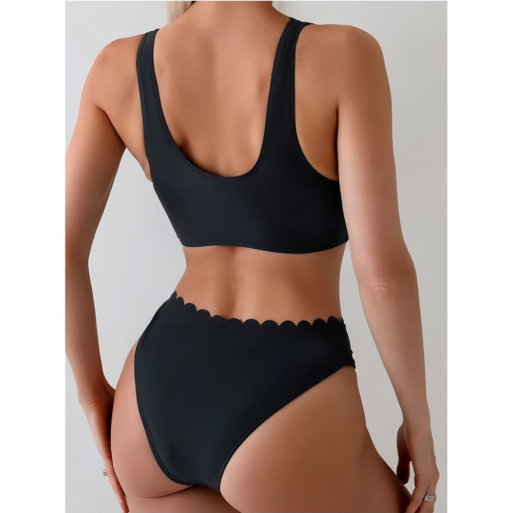 Damen Bikini mit dezentem Wellenmuster EB