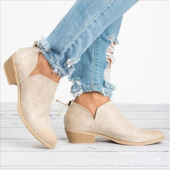 Damen nan elegante Kurzstiefelette aus Wildlederimitat mit verdecktem Fersenreißverschluss und gepolsterter Komfortinnensohle EB