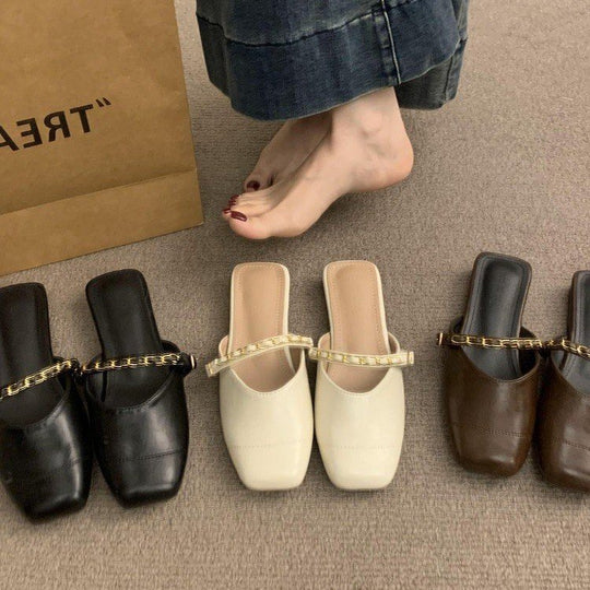 Damen luftige Clogs mit elegantem Kettenakzent und ergonomischer Fußbettgestaltung EB