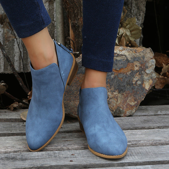 Damen Mokassin-Stiefeletten mit tierischem Muster und komfortablem Riemendesign EB