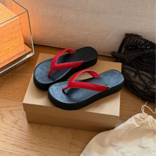 Damen modische Zehentrenner-Sandalen mit komfortablem Fußbett und rutschfester Sohle EB