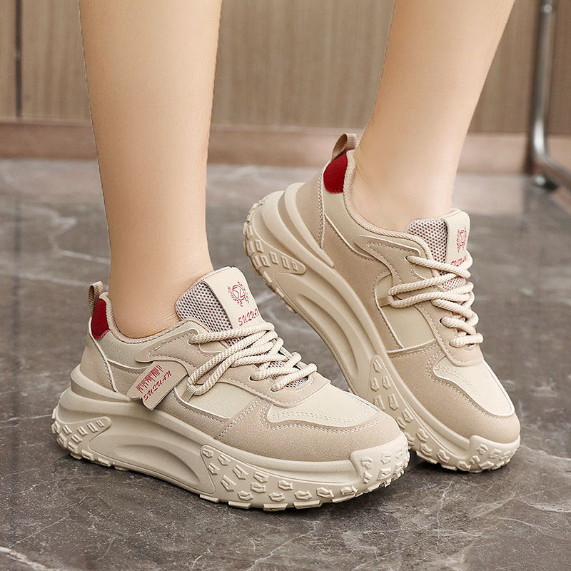 Damen modische Chunky Sneakers mit atmungsaktivem Mesh-Obermaterial EB