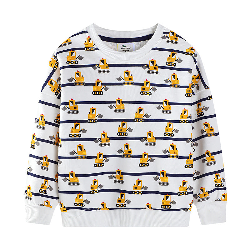 Kinder Sweatshirt mit lustigem Baustellenmuster EB