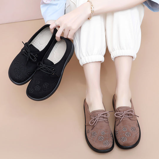 Damen modische Schnürschuhe mit floralem Muster EB