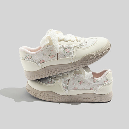 Damen Sneakers mit floralem Design und atmungsaktiver Mesh-Oberfläche EB
