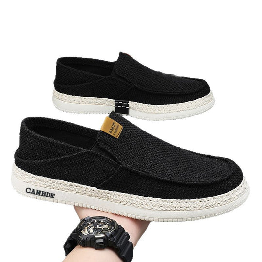 Damen Bequeme Slip-On Freizeitschuhe mit Strohborten und atmungsaktivem Obermaterial EB