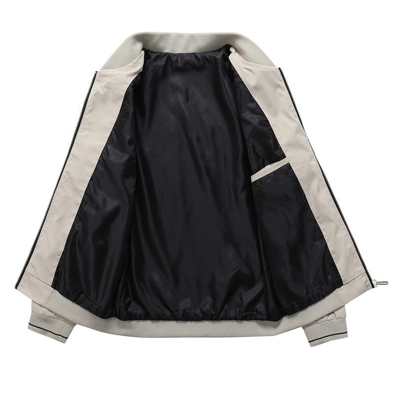 Herren modische Bomberjacke mit sportlichem Design und elastischen Bündchen EB