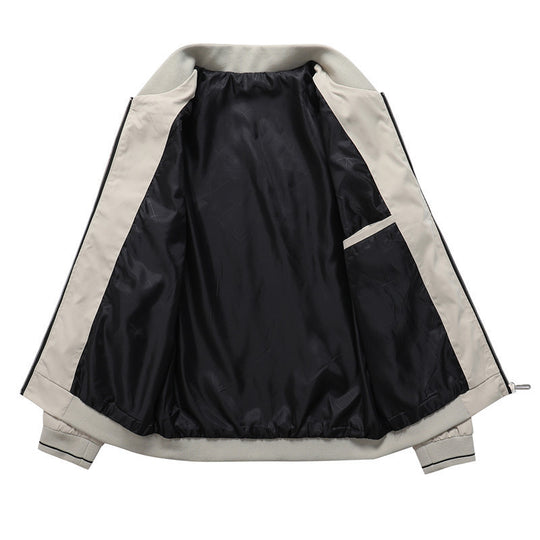 Herren modische Bomberjacke mit sportlichem Design und elastischen Bündchen EB