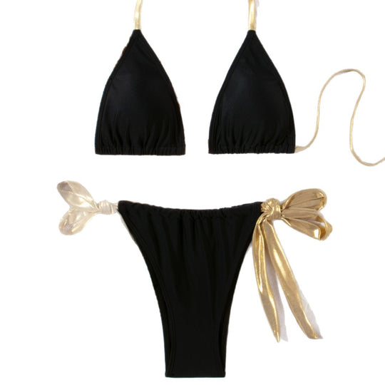 Damen Triangel-Bikini mit glamourösen Banddetails EB
