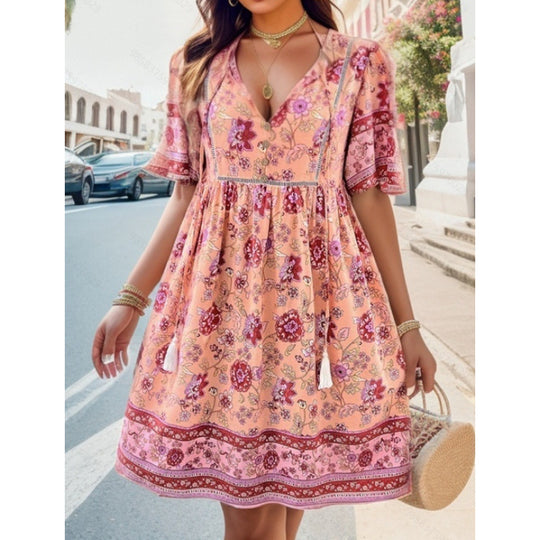 Damen Blühendes Sommerkleid mit Volant EB