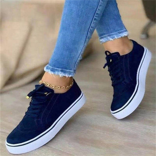 Damen Schnürer-Plateau-Sneaker im Brogue-Stil mit Komfortfußbett EB
