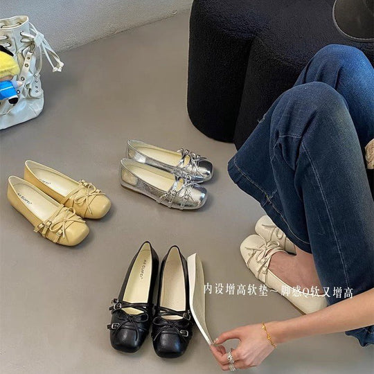 Damen elegante Ballerinas mit modischen Riemchen und komfortabler Sohle EB