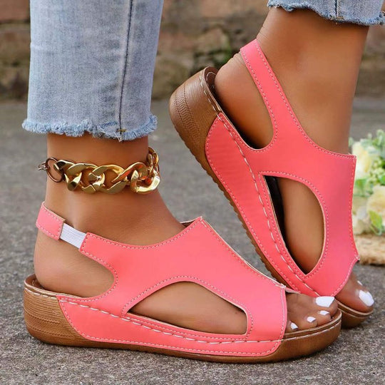 Damen Sandalen mit ergonomischem Fußbett und modischen Cut-Outs EB