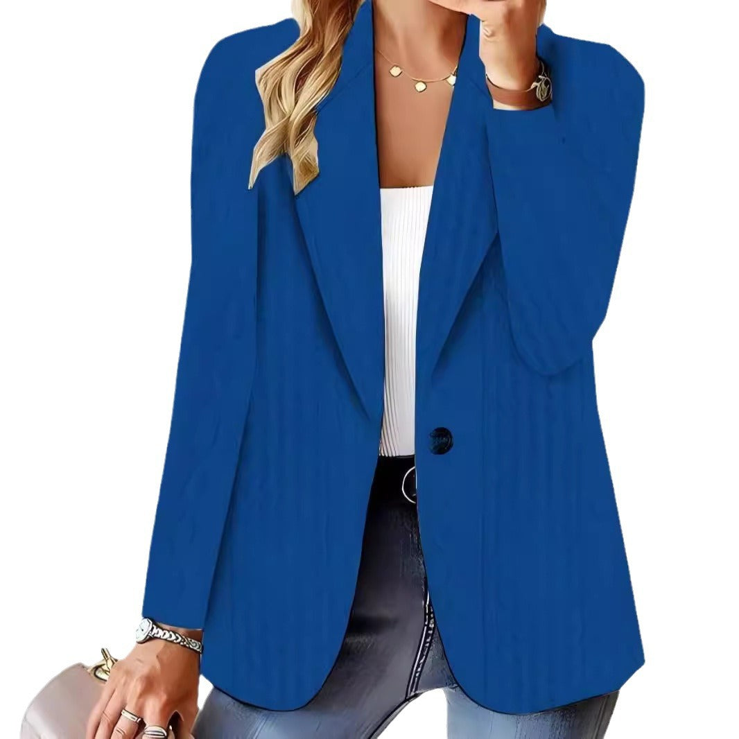 Damen Elegante Strickblazerjacke mit Kabelmuster EB