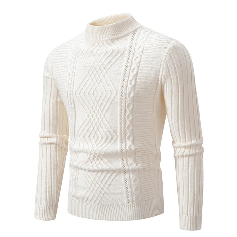 Herren Rollkragenpullover mit strukturiertem Rippdesign und modernem Look EB