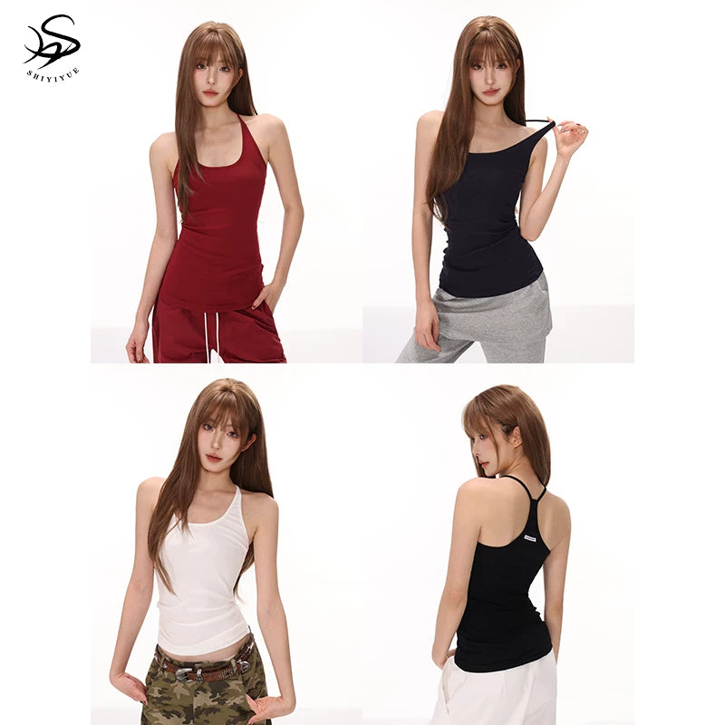 Damen nan figurnahes Performance-Tanktop aus Stretchjersey mit Racerback und formender Mittelnaht EB