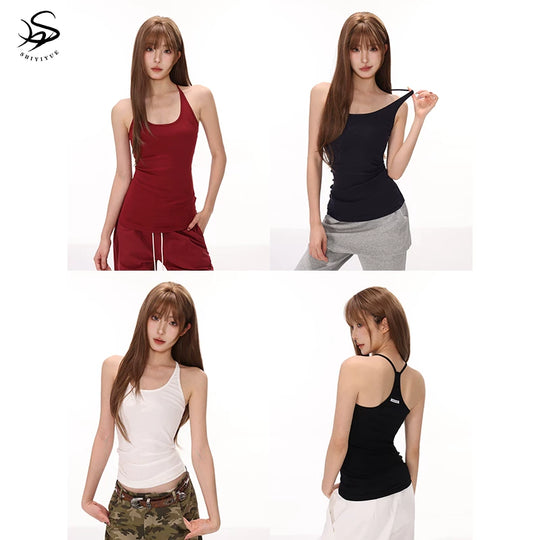 Damen nan figurnahes Performance-Tanktop aus Stretchjersey mit Racerback und formender Mittelnaht EB