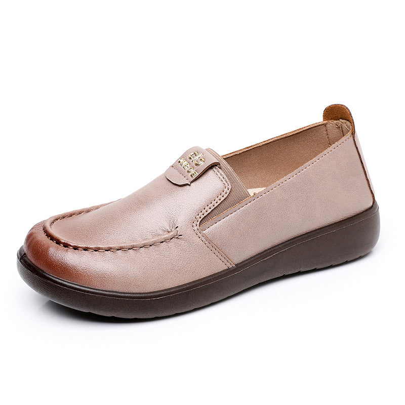 Damen Slip-On Halbschuhe aus Leder mit elastischem Innenbereich EB