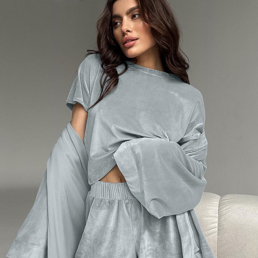 Damen Freizeit-Set aus weichem Material mit weitem Schnitt und eleganten Ärmeln EB