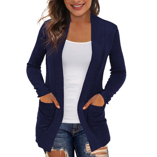 Damen Langärmliger Strickmantel EB
