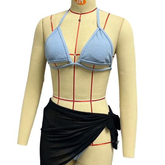 Damen Triangel-Bikini mit modischem Wickelrock EB