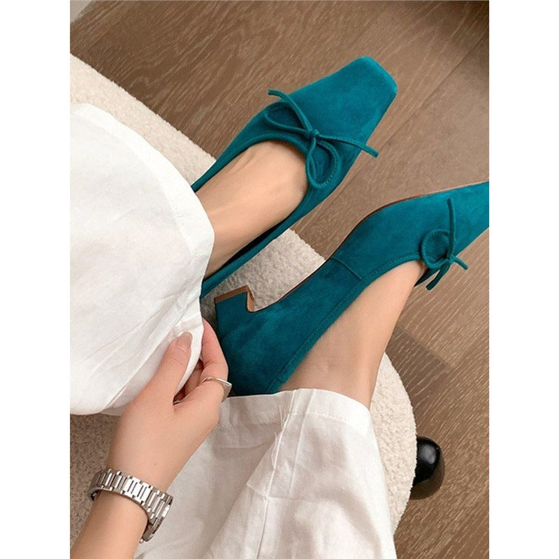 Damen elegante spitze Slipper mit dekorativen Schleifen EB