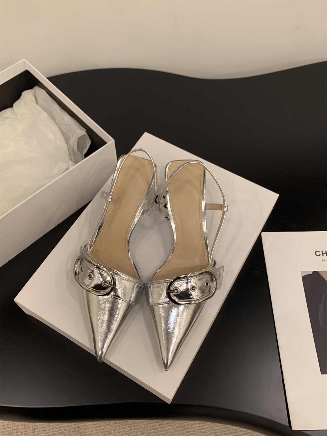 Damen Slingback-Pumps mit modischer Schnalle EB